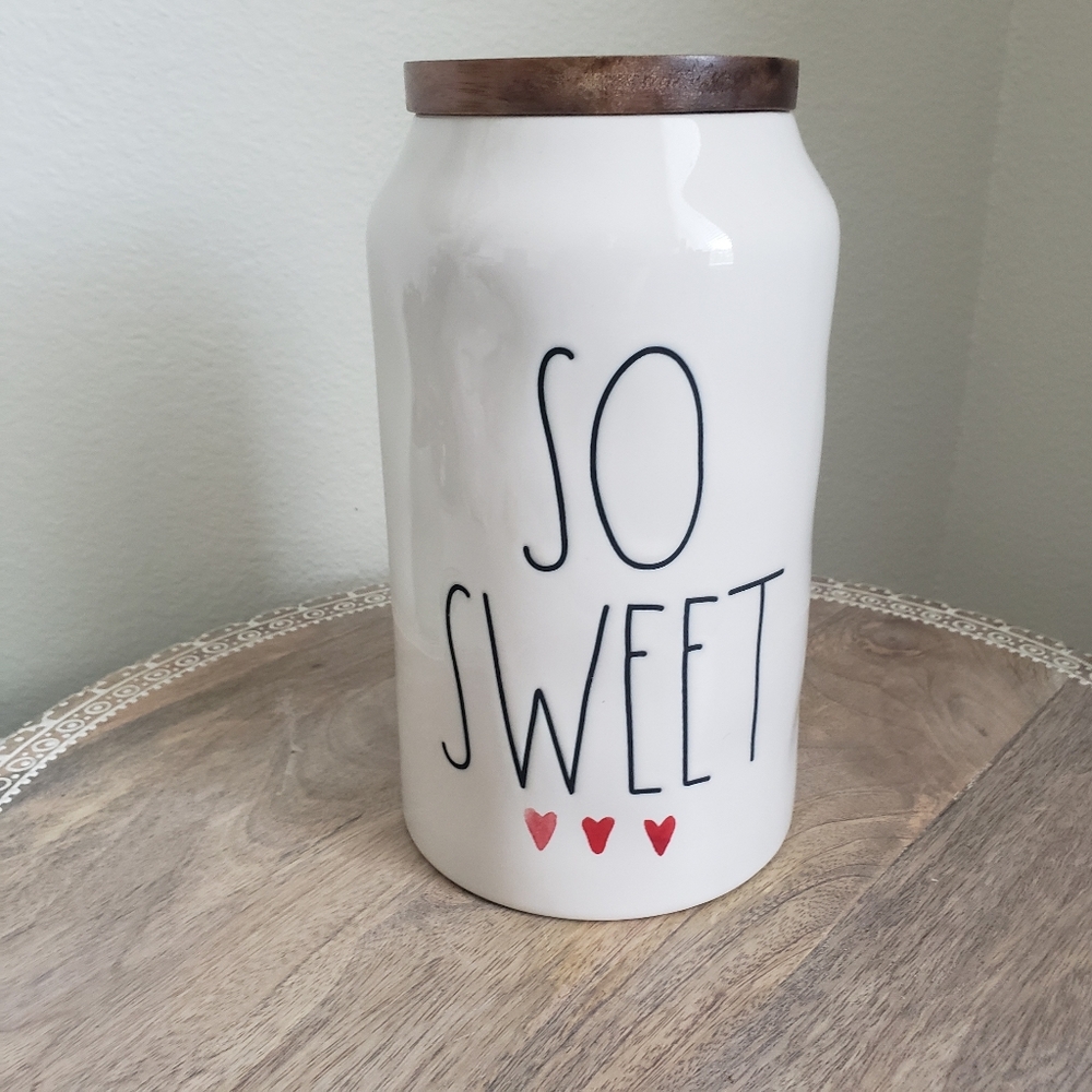 New Rae Dunn So Sweet Canister with hearts